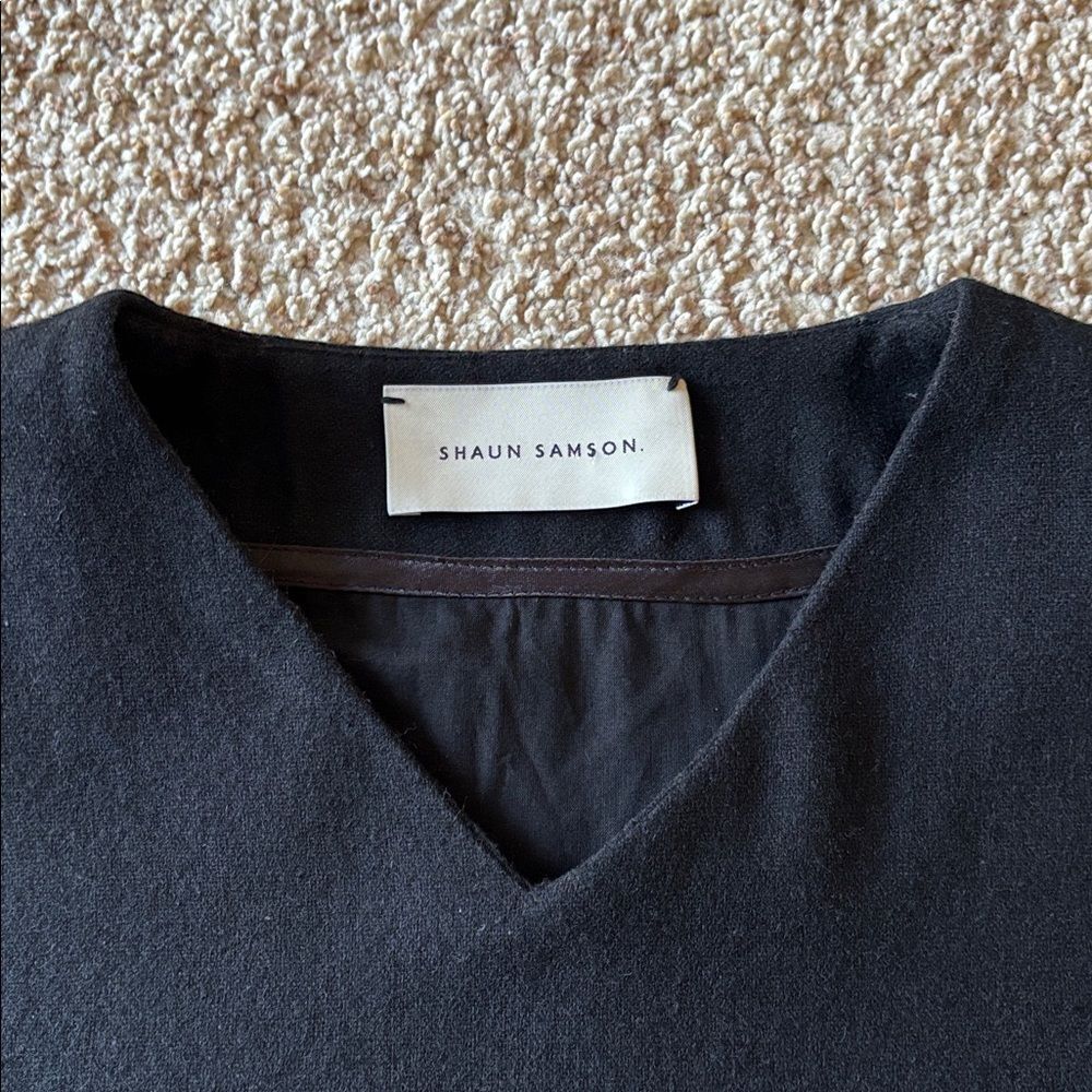 Shaun Samson A/W 2013 Runway Gray Wool Leather Hockey Jersey Pullover Top Jacket - Picture 3 of 16